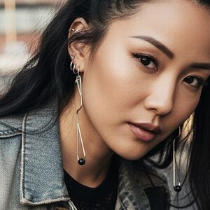 5 For $25💫Long Silver Wire Minimalist Geometric Style Earrings